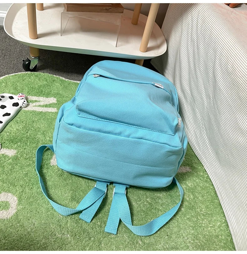 New Waterproof Nylon Women Backpack Female Travel Bag Backpacks Schoolbag for Teenage Girls Solid Color Bookbag Mochila Bookbag Don't Taxe That