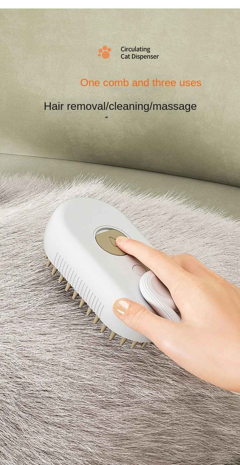 Cat Steam Brush Steamy Dog Brush 3 in 1 Electric Spray Cat Hair Brushes for Massage Pet Grooming Comb Hair Removal Combs Don't Taxe That