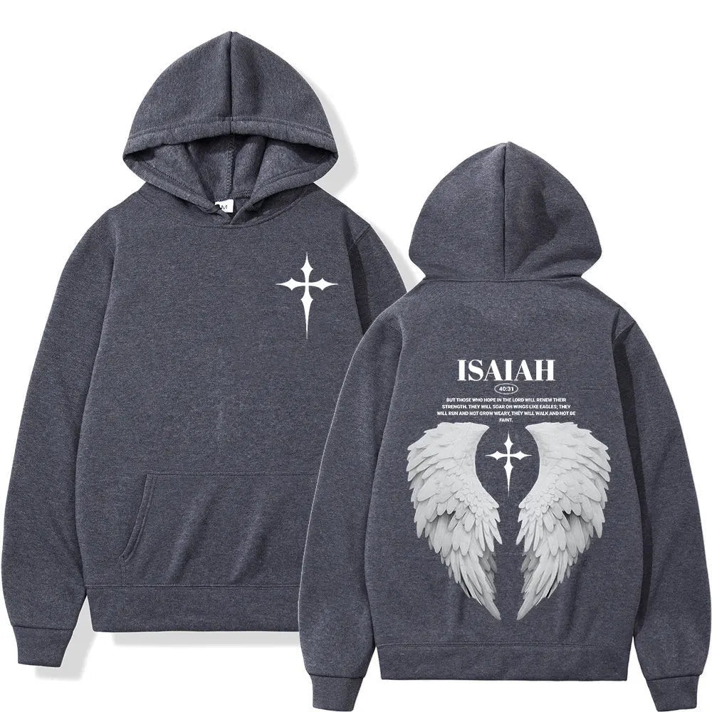 Aesthetic Christian Jesus Wing Bible Verse Hoodies Men Women Fashion Harajuku Oversized Sweatshirt Casual Loose Fleece Pullovers Don't Taxe That