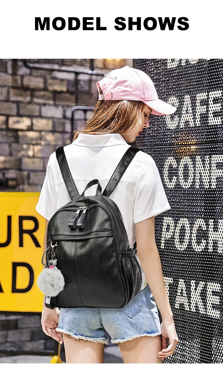 Genuine Leather Backpacks for Women Cowhide High Capacity Waterproof Backpack Trendy Women Bags Girl Travel School Bags Don't Taxe That