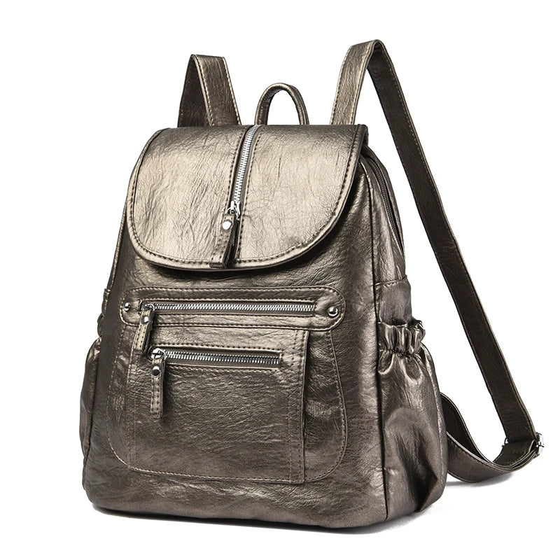 Women Soft Leather Backpacks High Capacity Female Back Pack Casual Travel Ladies Bagpack Machial Feminina for Teenager Grils Don't Taxe That