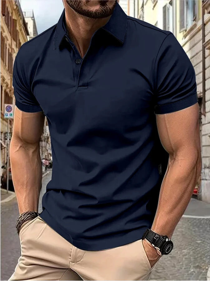 Men's short sleeve Solid color short sleeve daily casual lapel casual short sleeve button down T-shirt casual top for men Don't Taxe That