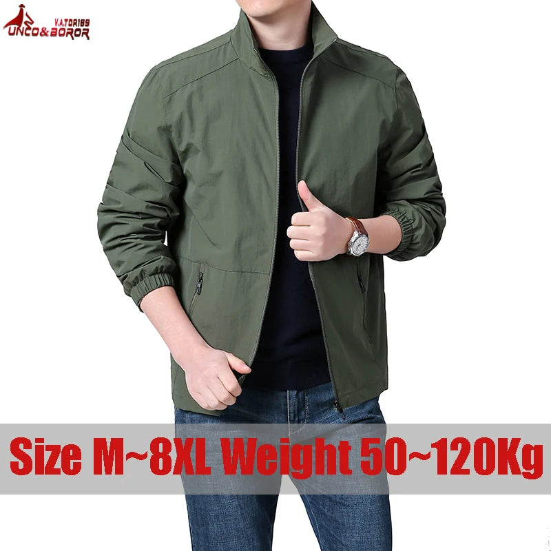 Plus Size 7XL 8XL Bomber Jacket Spring Summer College Jackets Men Motorcycle Coat Windproof Military Jacket Streetwear Clothing Don't Taxe That