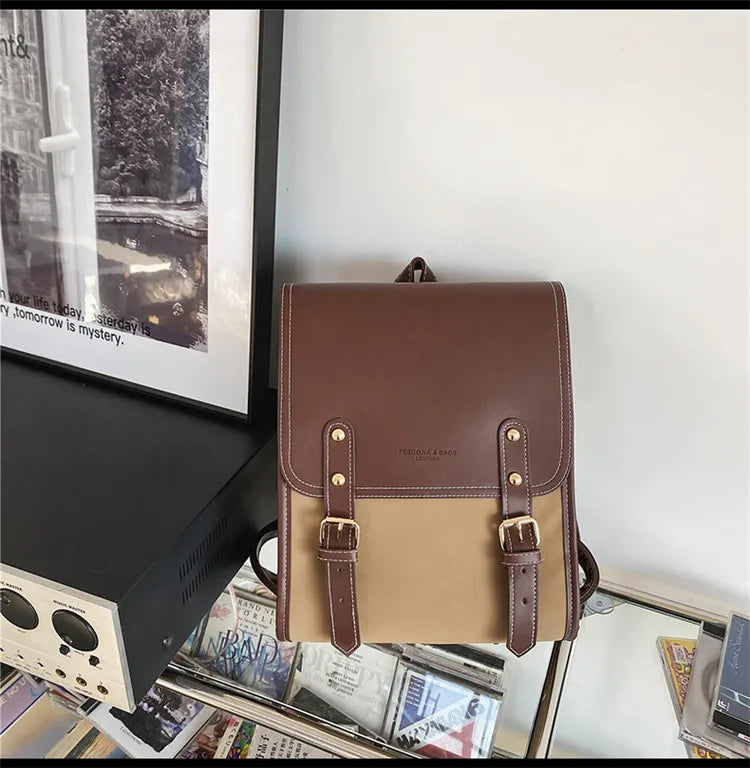 Preppy style women backpack Large Capacity Laptop Bag Casual School Backpacks for Girls patchwork Travel bags for Female totes Don't Taxe That