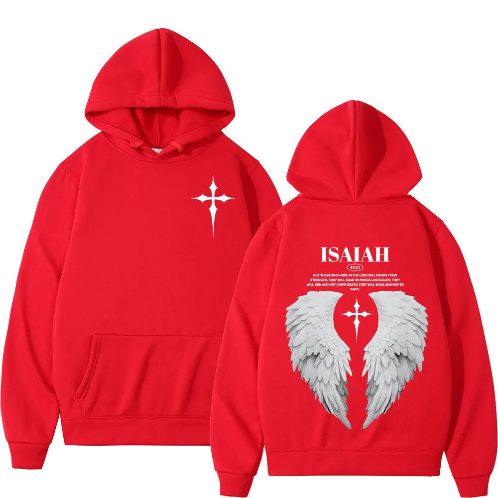 Aesthetic Christian Jesus Wing Bible Verse Hoodies Men Women Fashion Harajuku Oversized Sweatshirt Casual Loose Fleece Pullovers Don't Taxe That