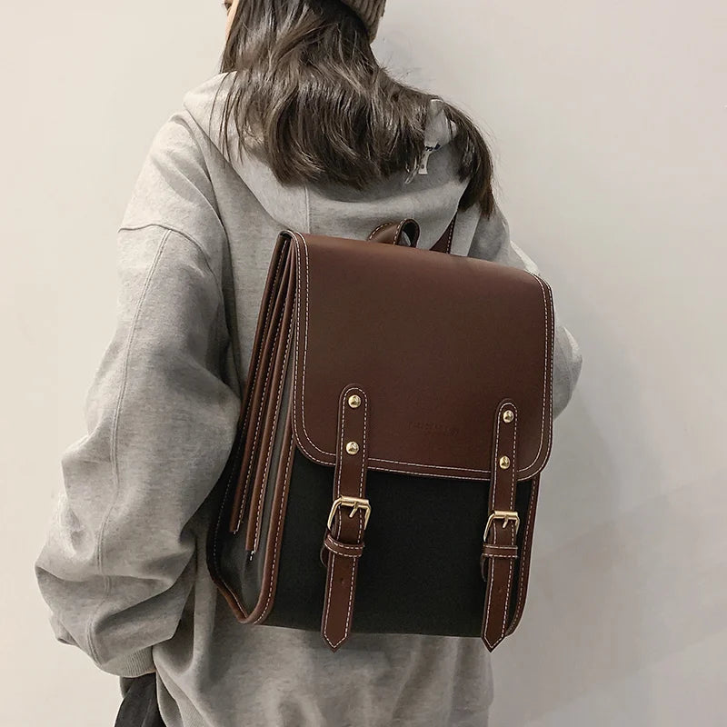 Preppy style women backpack Large Capacity Laptop Bag Casual School Backpacks for Girls patchwork Travel bags for Female totes Don't Taxe That