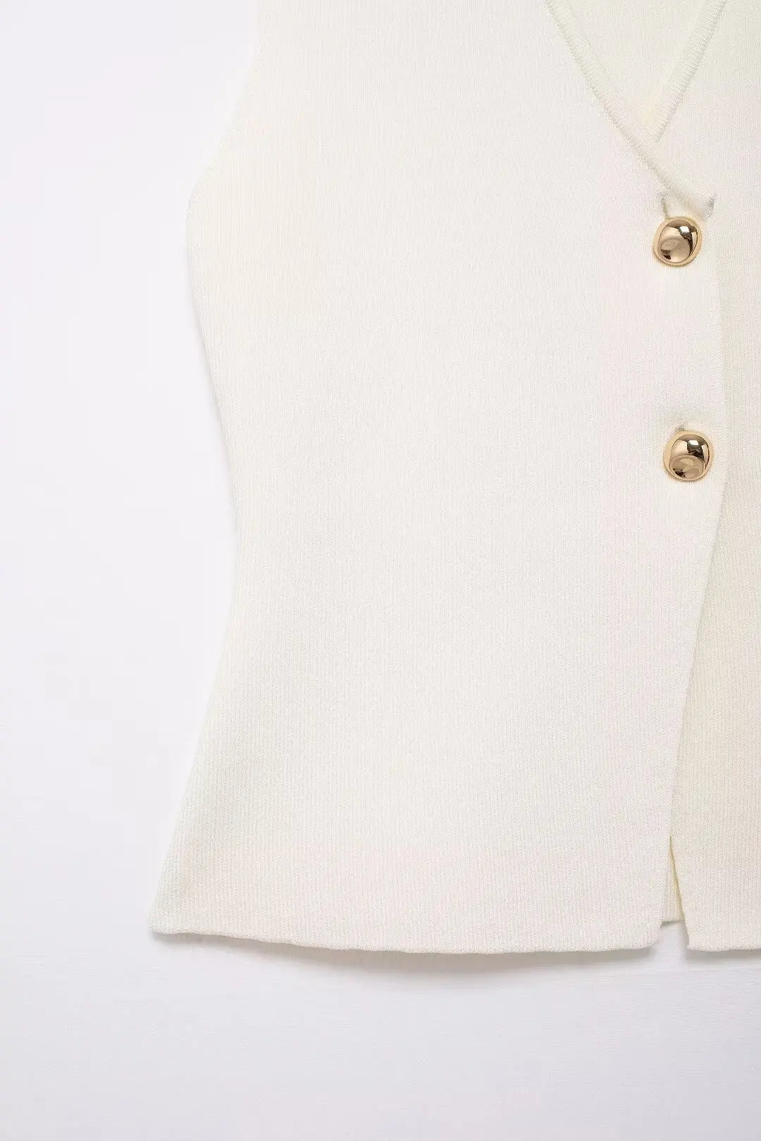 TRAFZA Women 2 Piece Set V-Neck Sleeveless Button Knitted Vest Top+Elegant Splicing High Waist Zipper Long Skirts Holiday Suits Don't Taxe That