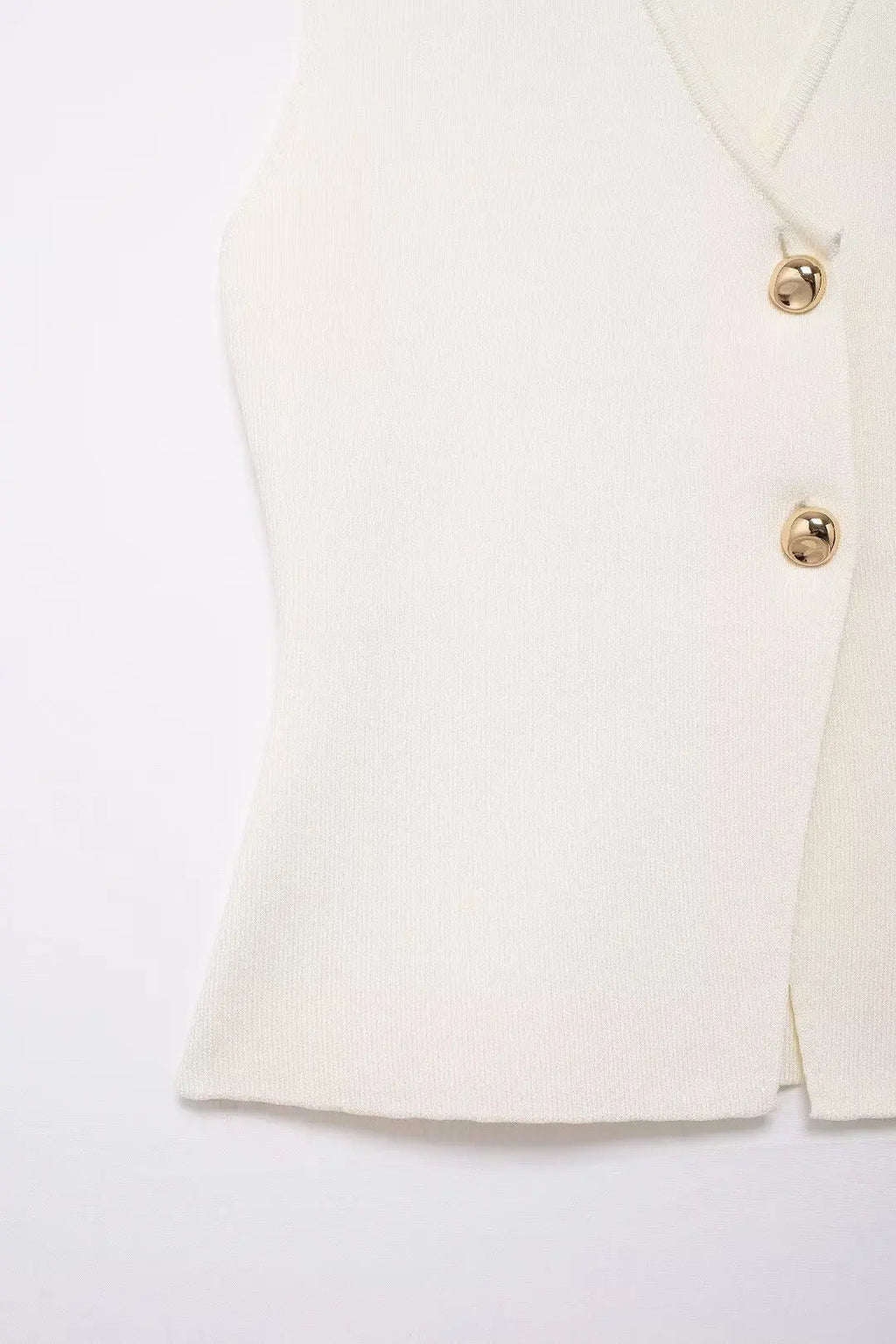 TRAFZA Women 2 Piece Set V-Neck Sleeveless Button Knitted Vest Top+Elegant Splicing High Waist Zipper Long Skirts Holiday Suits Don't Taxe That