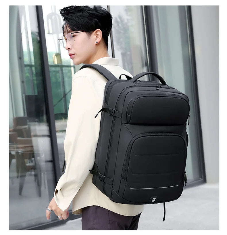 Expandable Men‘s 17 Inch Laptop Backpacks Waterproof Notebook Bag USB Schoolbag Sports Travel School Bag Pack Backpack For Male Don't Taxe That