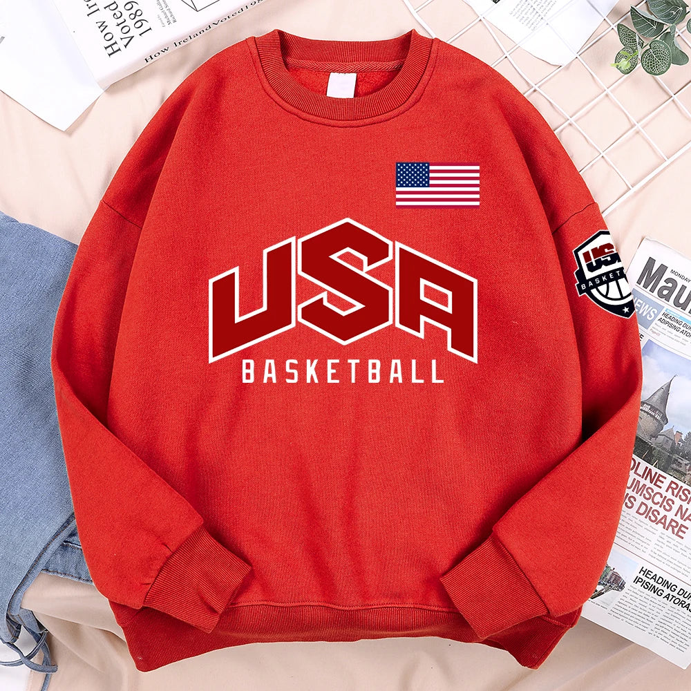 USA Basketballer Printed Street Casual Hoody Men Women Hip Hop Oversized Clothing Loose Warm Fleece Sweatshirts Couple Hoodies Don't Taxe That
