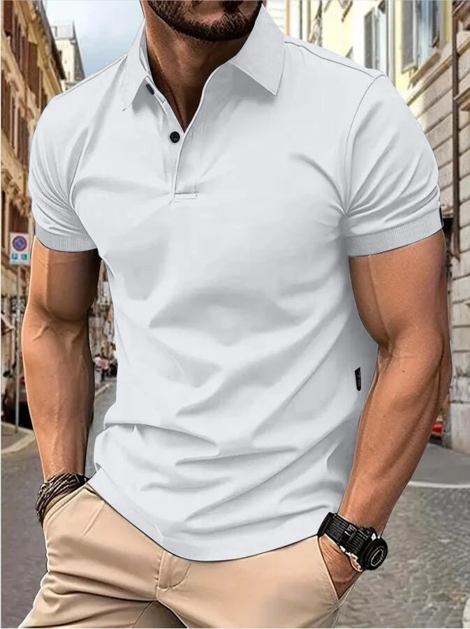 Men's short sleeve Solid color short sleeve daily casual lapel casual short sleeve button down T-shirt casual top for men Don't Taxe That