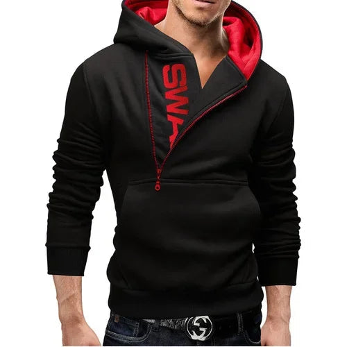 Mans Spring and Autumn Hoodies Letter Fleece Hooded Sweatshirt Patchwork Color Warm Plus Velvet Zipper Hoodies 6XL Don't Taxe That