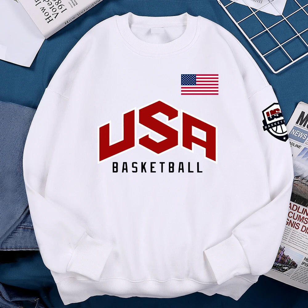 USA Basketballer Printed Street Casual Hoody Men Women Hip Hop Oversized Clothing Loose Warm Fleece Sweatshirts Couple Hoodies Don't Taxe That