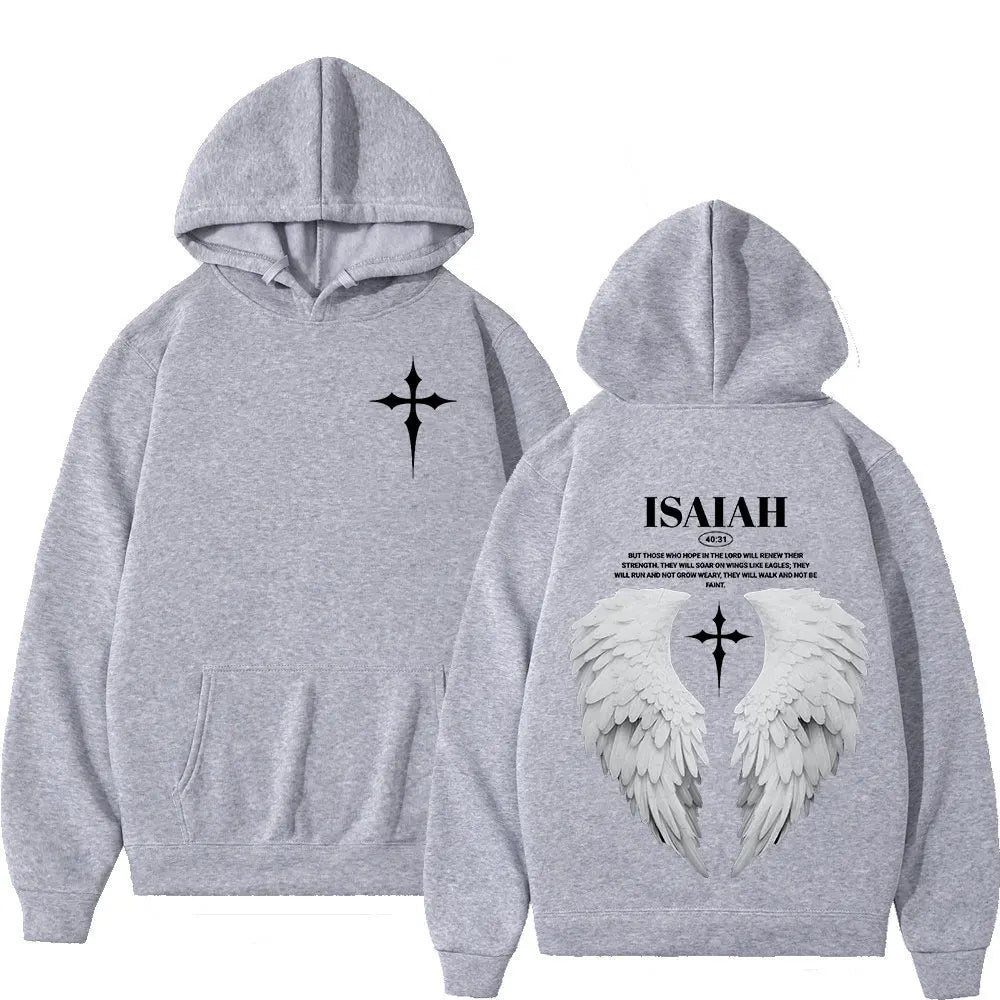 Aesthetic Christian Jesus Wing Bible Verse Hoodies Men Women Fashion Harajuku Oversized Sweatshirt Casual Loose Fleece Pullovers Don't Taxe That