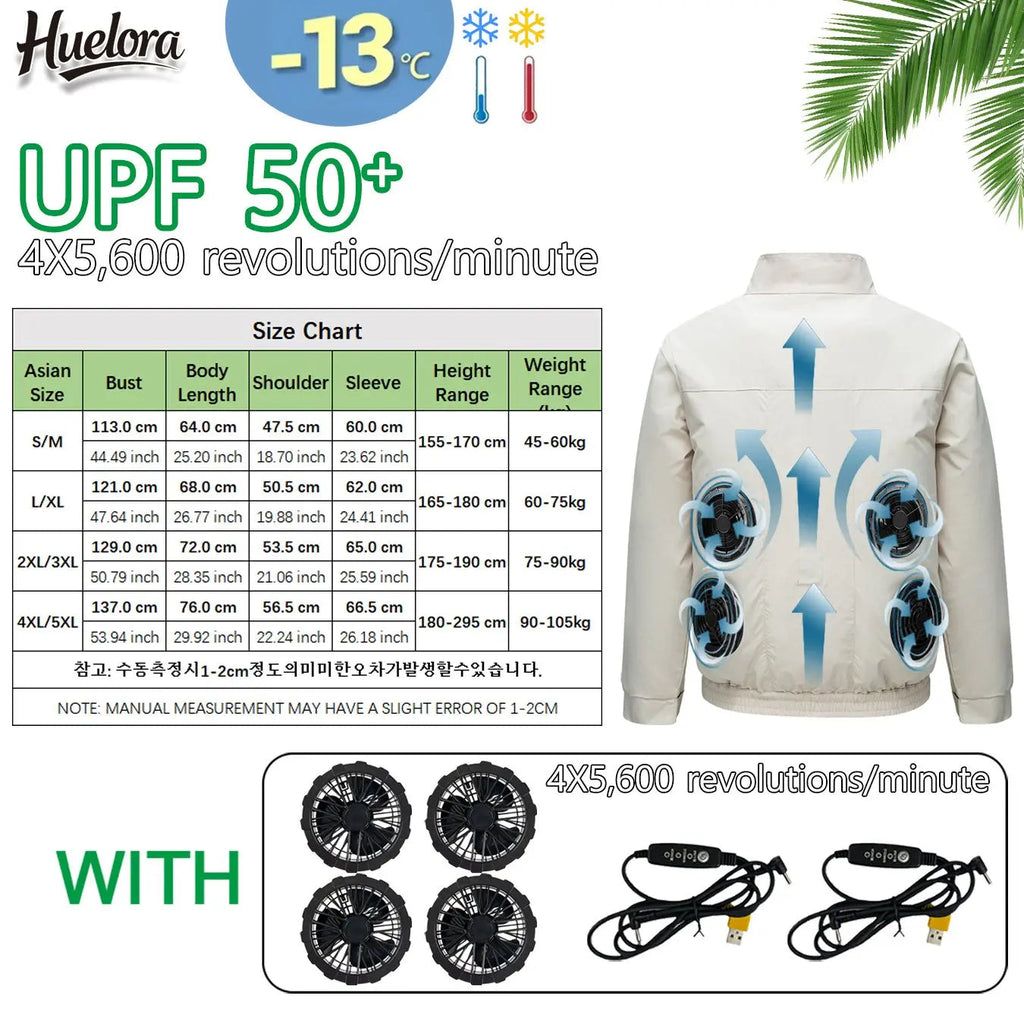 Cool Jacket Men's Hot Weather Work Fan Coat USB Refrigeration Air Conditioning Clothes Women's Body Cooling Fishing Clothes Vest Don't Taxe That