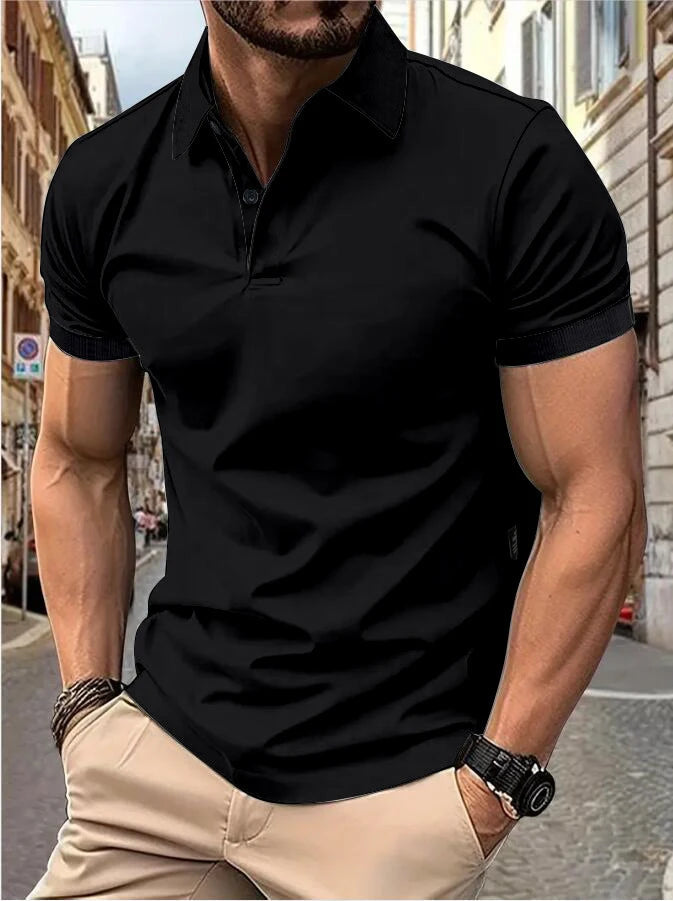 Men's short sleeve Solid color short sleeve daily casual lapel casual short sleeve button down T-shirt casual top for men Don't Taxe That