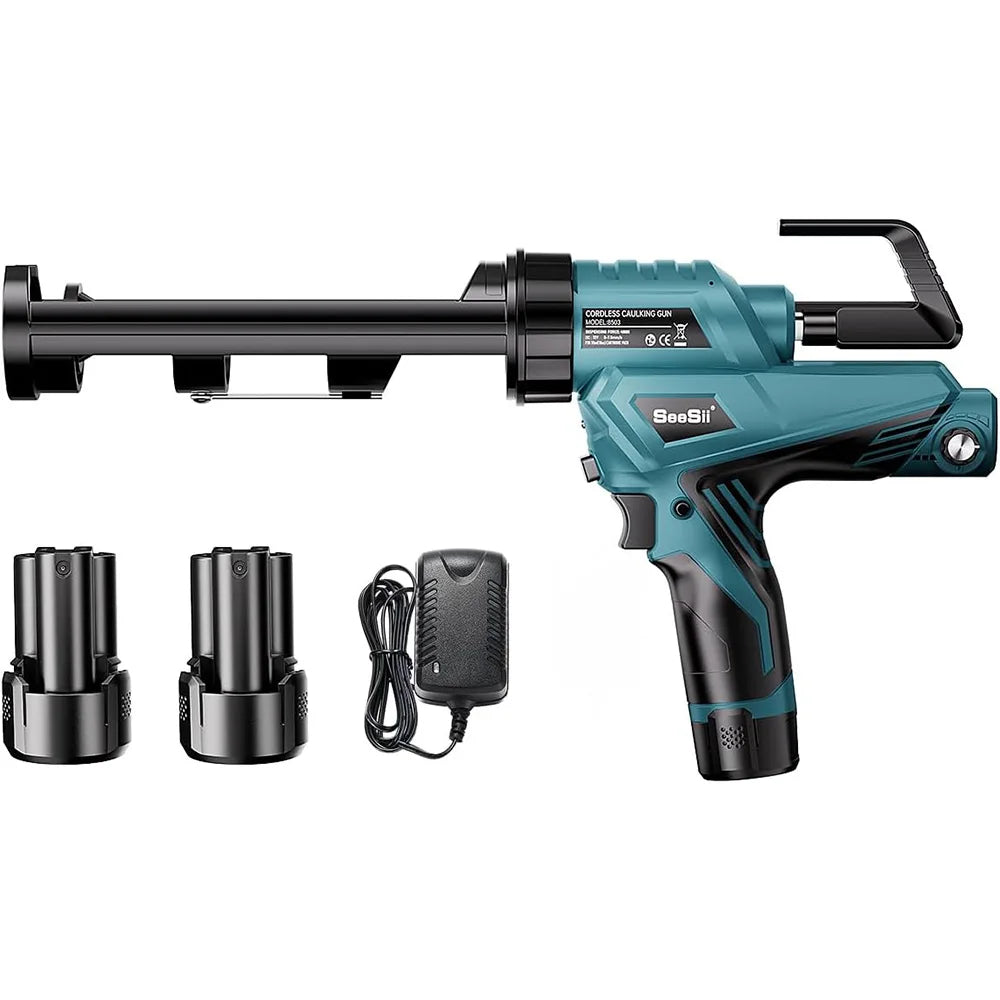 SEESII Electric Caulking Gun Cordless Cement Glass Adhesive Glue Seal Sealant Tool Wireless Glass Glue Gun for Filling Sealing Don't Taxe That