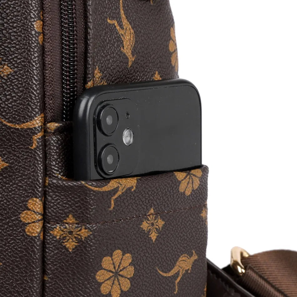 Ladies Backpack Designer High Quality Leather Women Bag Luxury Fashion Printing Tassel School Bags Large Capacity Backpacks Sac Don't Taxe That