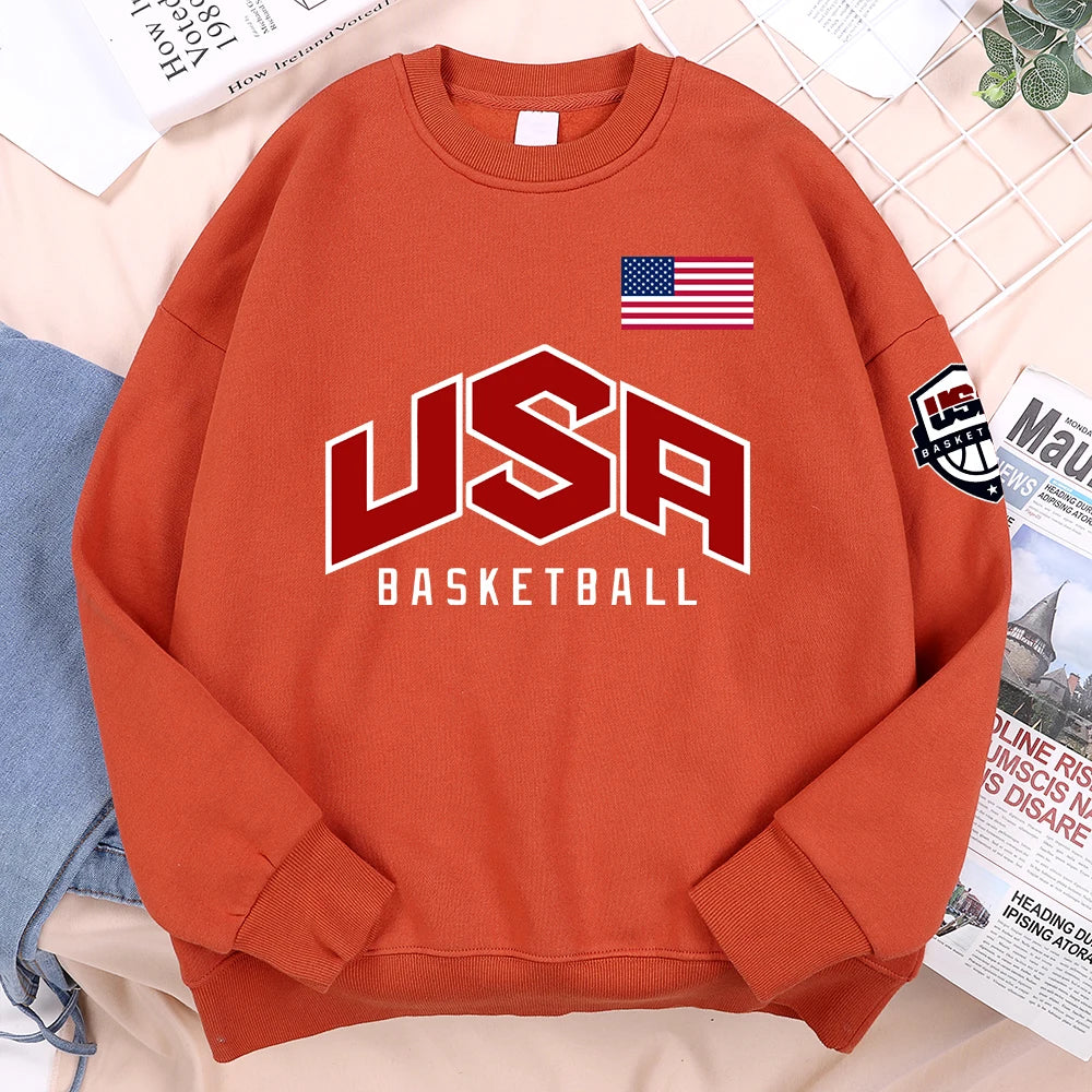 USA Basketballer Printed Street Casual Hoody Men Women Hip Hop Oversized Clothing Loose Warm Fleece Sweatshirts Couple Hoodies Don't Taxe That