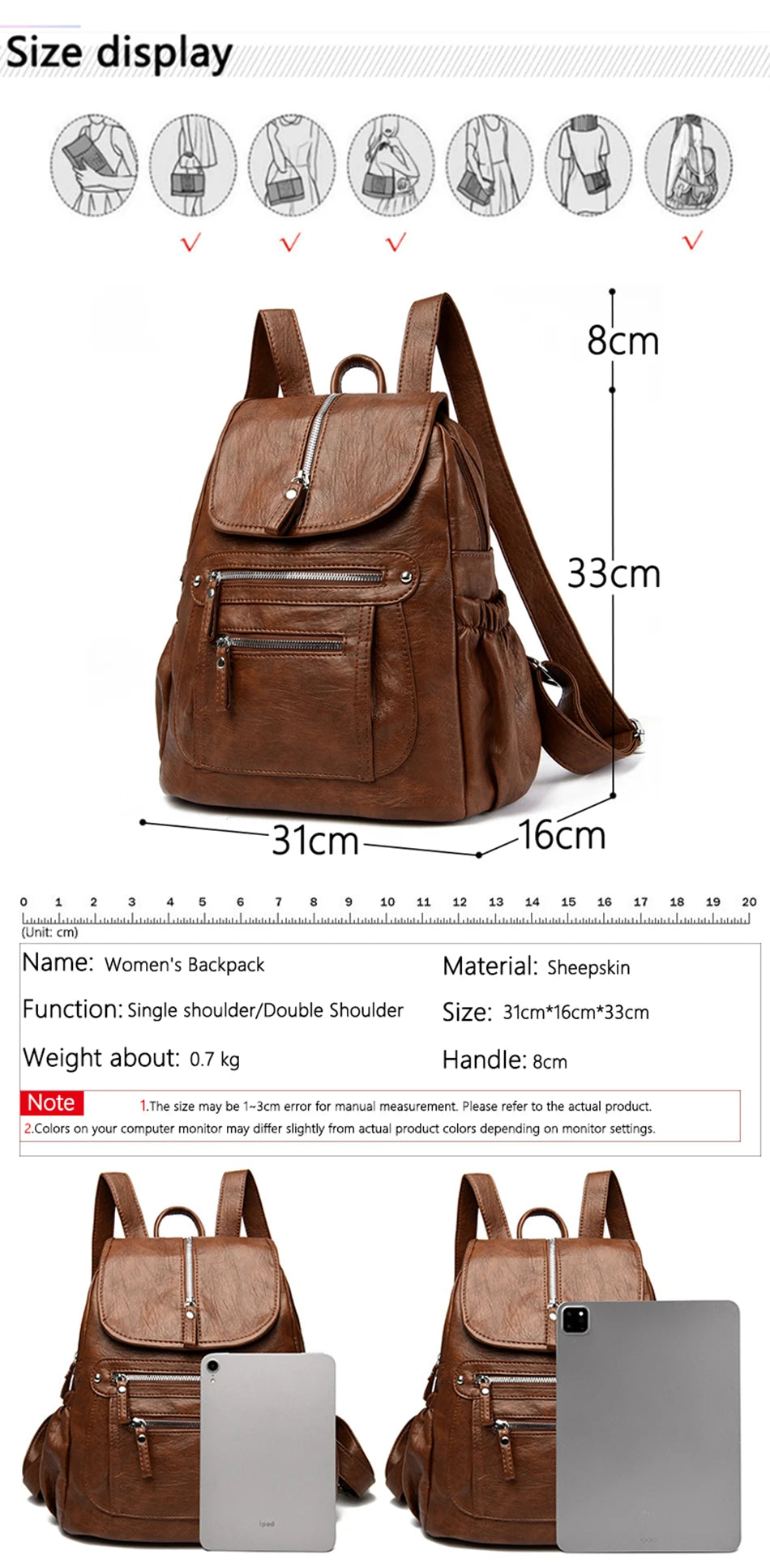 Women Soft Leather Backpacks High Capacity Female Back Pack Casual Travel Ladies Bagpack Machial Feminina for Teenager Grils Don't Taxe That