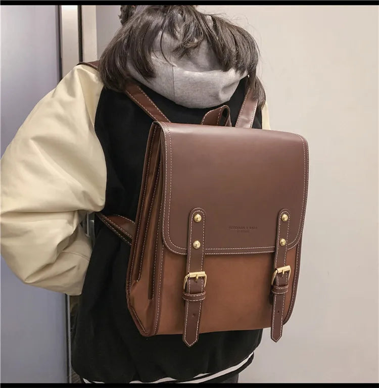Preppy style women backpack Large Capacity Laptop Bag Casual School Backpacks for Girls patchwork Travel bags for Female totes Don't Taxe That