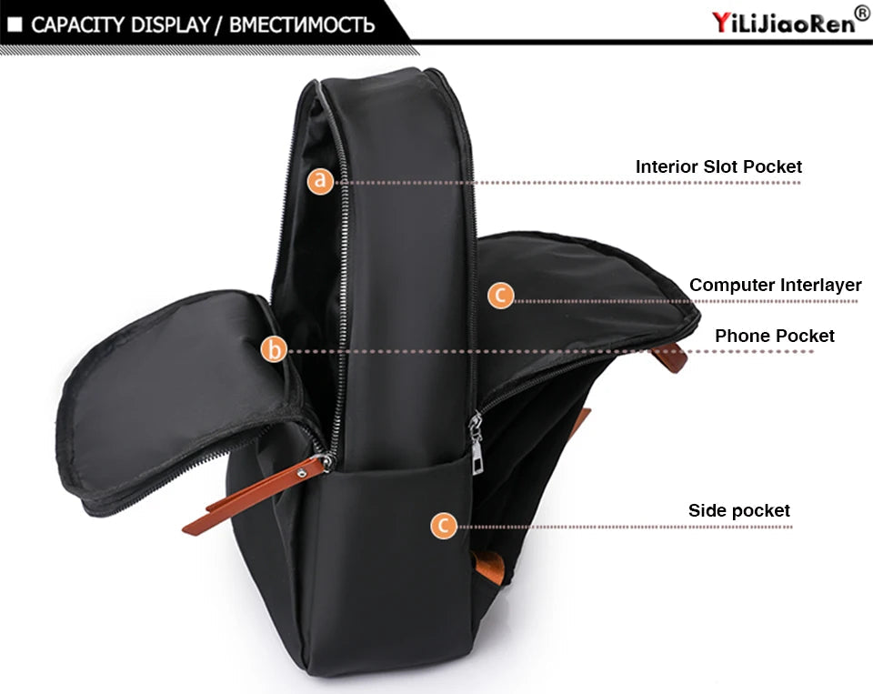 Waterproof Nylon Back Pack Women Business Laptop Backpacks Ladies Bagpack Travel Rucksack Large Capacity School Bag for Girls Don't Taxe That