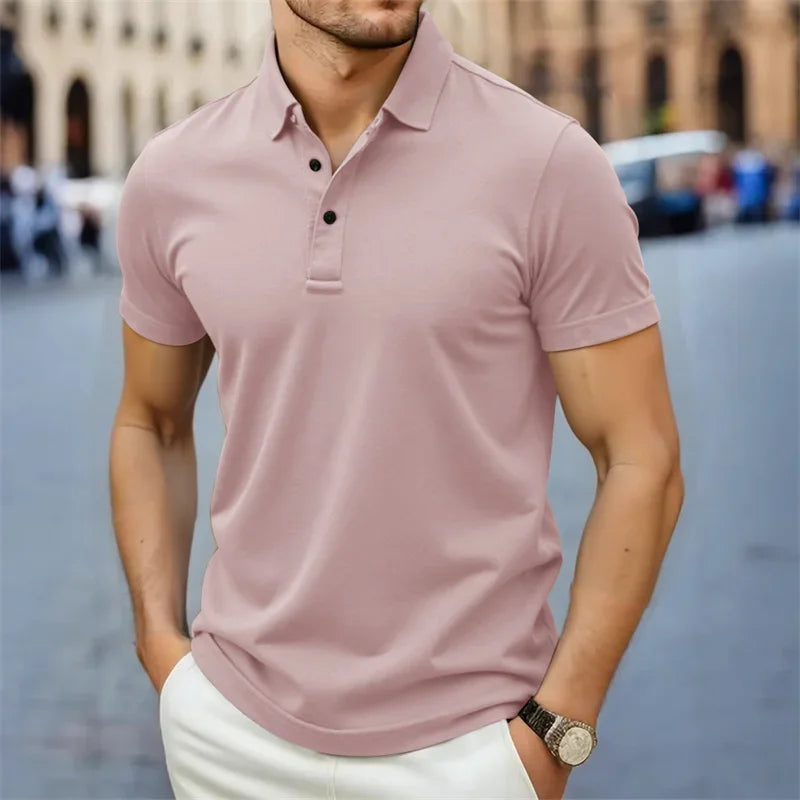 2025 New Men's Casual and Fashionable Simple Collared Short Sleeved Polo Shirt Summer Comfortable Breathable and Versatile Top Don't Taxe That