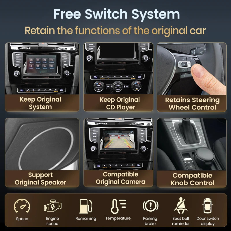 Junsun Wireless Carplay for Apple Android Auto Module Box For VW Skoda Octavia A5 Golf Polo Passat MIB MIB2 Upgrade Original Don't Taxe That