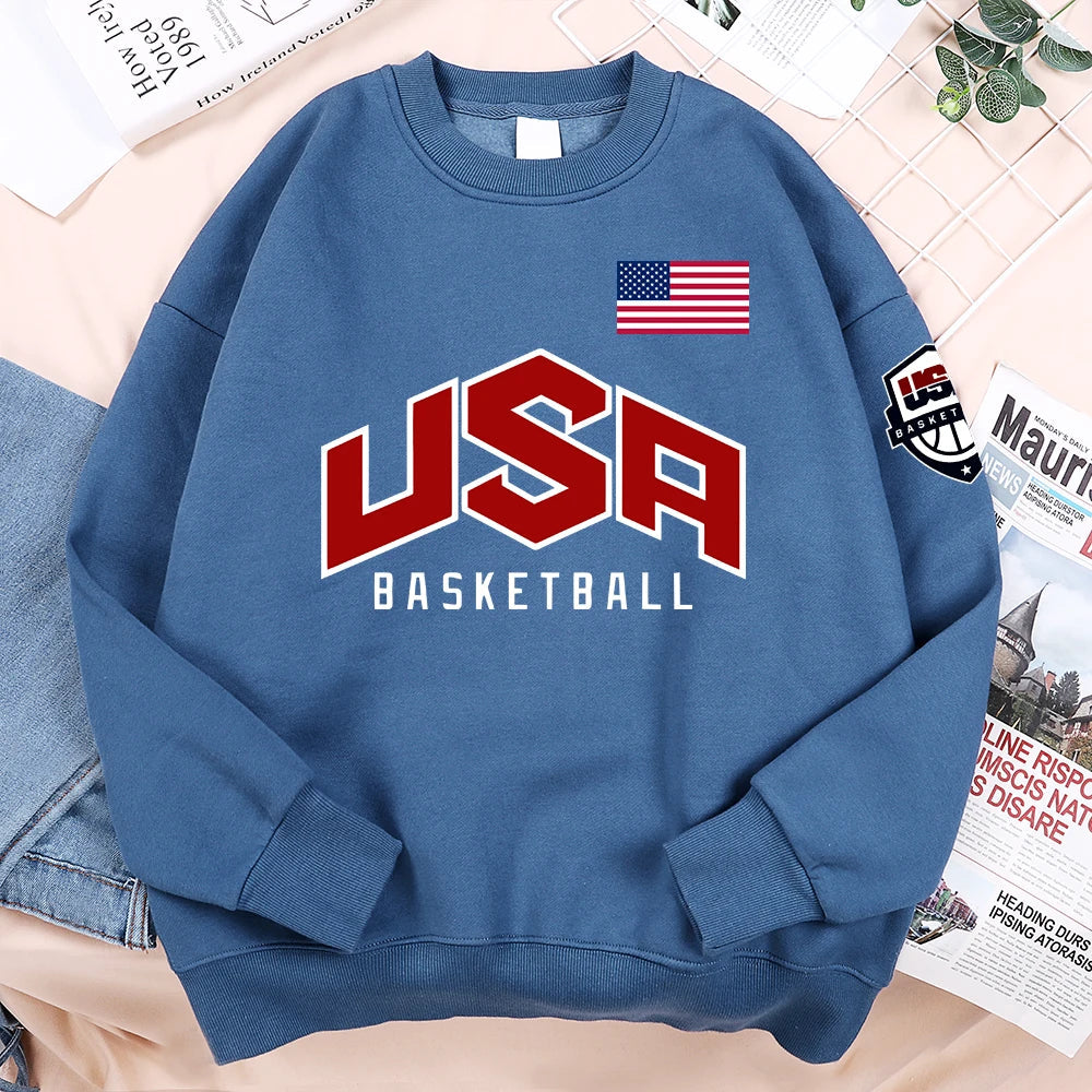 USA Basketballer Printed Street Casual Hoody Men Women Hip Hop Oversized Clothing Loose Warm Fleece Sweatshirts Couple Hoodies Don't Taxe That