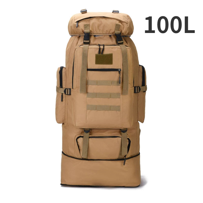 80L/100L  Mountaineering Bag Climb Bag Tactical Backpacks Large Backpack Outdoors Hiking Camping Travel Bags Don't Taxe That