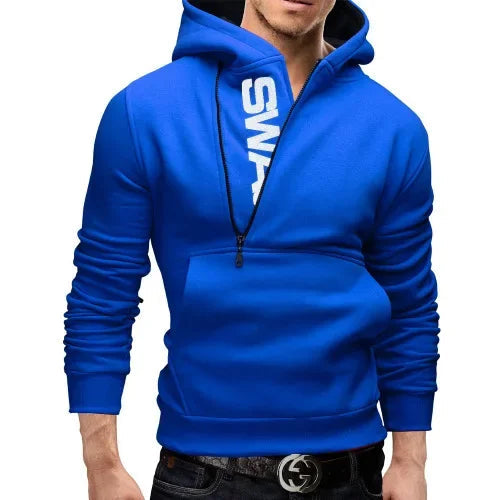 Mans Spring and Autumn Hoodies Letter Fleece Hooded Sweatshirt Patchwork Color Warm Plus Velvet Zipper Hoodies 6XL Don't Taxe That