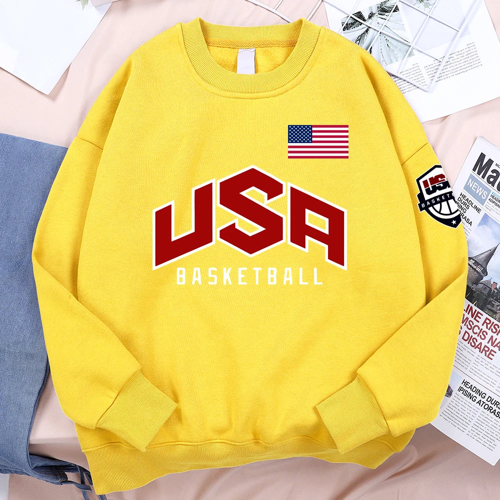 USA Basketballer Printed Street Casual Hoody Men Women Hip Hop Oversized Clothing Loose Warm Fleece Sweatshirts Couple Hoodies Don't Taxe That
