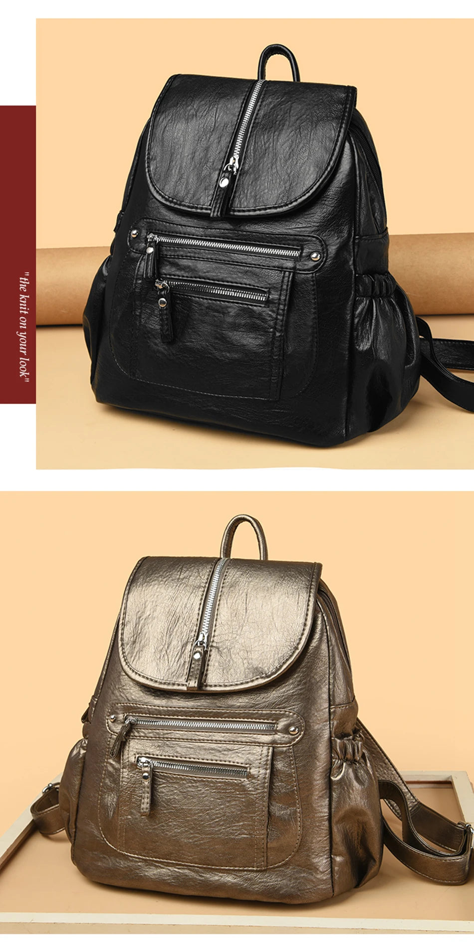 Women Soft Leather Backpacks High Capacity Female Back Pack Casual Travel Ladies Bagpack Machial Feminina for Teenager Grils Don't Taxe That