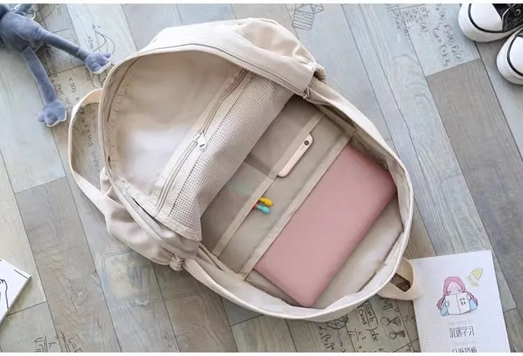 New Waterproof Nylon Women Backpack Female Travel Bag Backpacks Schoolbag for Teenage Girls Solid Color Bookbag Mochila Bookbag Don't Taxe That