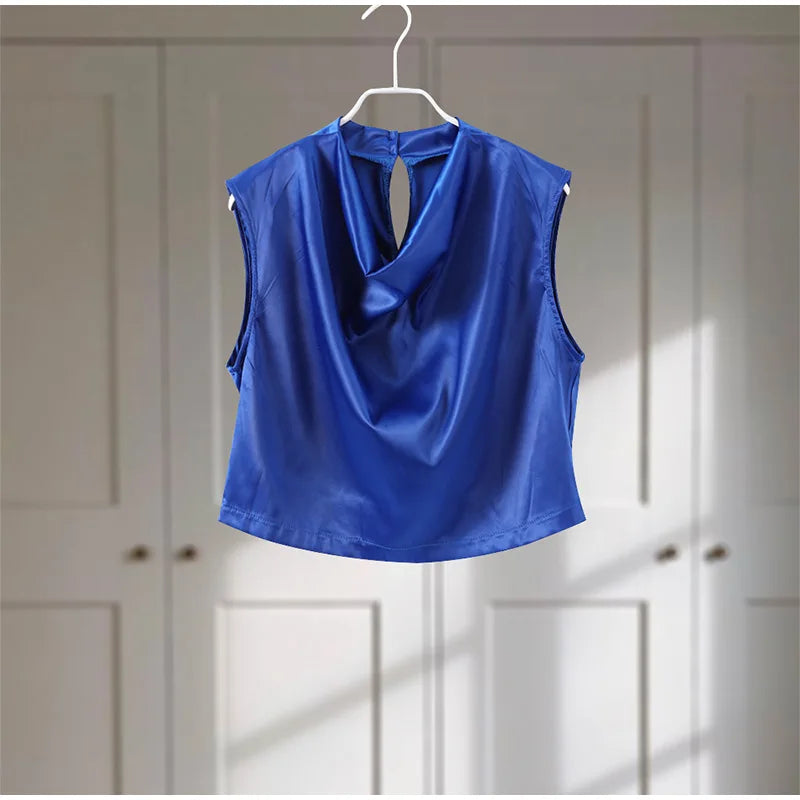 Crop Tops Long Skirt Two Piece Set Women Elegant Sleeveless Top Suit With Front Split Skirt Lady Chic Sexy Evening Party Outfits Don't Taxe That