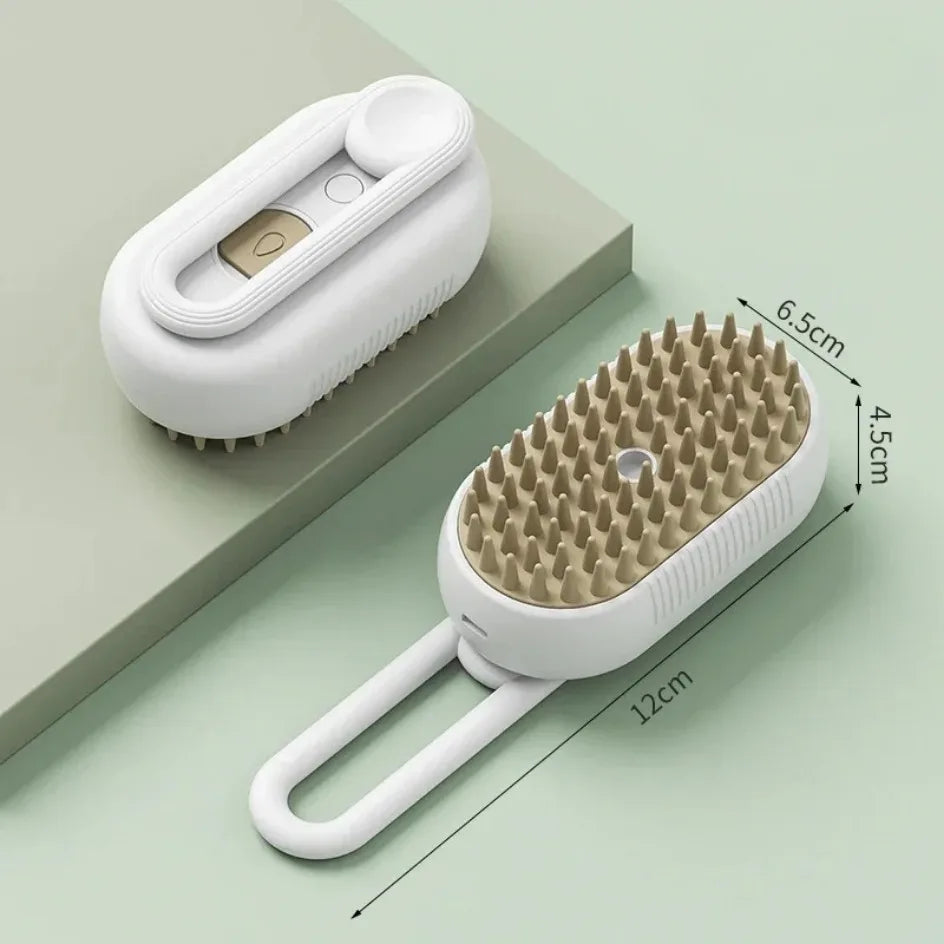 USB Rechargeable  Pet Grooming Brush with Steam Spray & Massage, Anti-Flying Hair Electric Bath Brush for Dog Cat Shedding Don't Taxe That