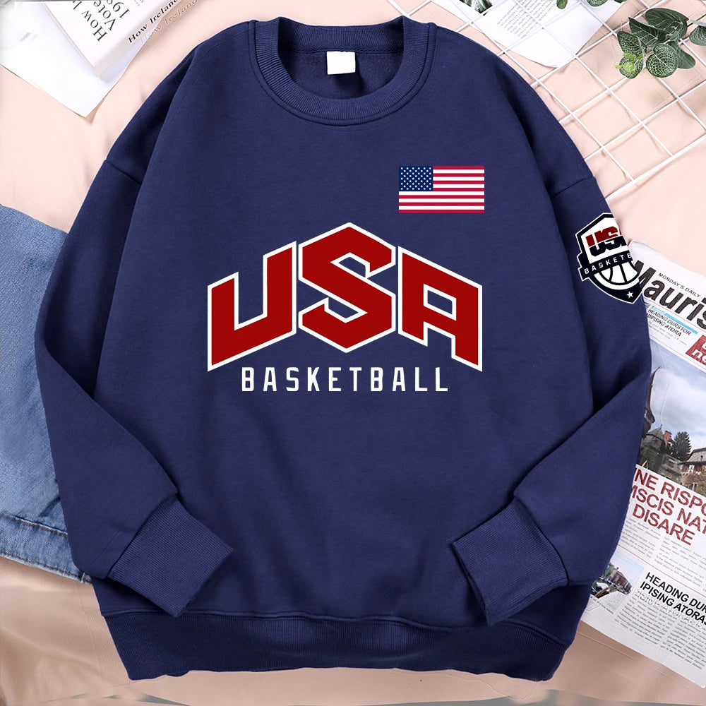 USA Basketballer Printed Street Casual Hoody Men Women Hip Hop Oversized Clothing Loose Warm Fleece Sweatshirts Couple Hoodies Don't Taxe That
