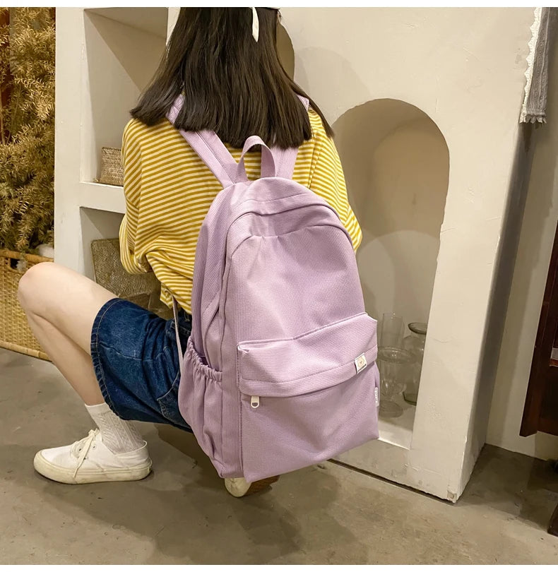 New Waterproof Nylon Women Backpack Female Travel Bag Backpacks Schoolbag for Teenage Girls Solid Color Bookbag Mochila Bookbag Don't Taxe That