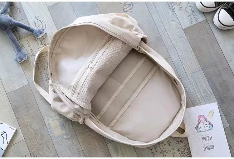 New Waterproof Nylon Women Backpack Female Travel Bag Backpacks Schoolbag for Teenage Girls Solid Color Bookbag Mochila Bookbag Don't Taxe That