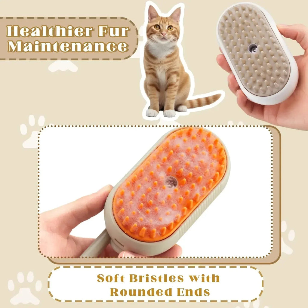 USB Rechargeable  Pet Grooming Brush with Steam Spray & Massage, Anti-Flying Hair Electric Bath Brush for Dog Cat Shedding Don't Taxe That