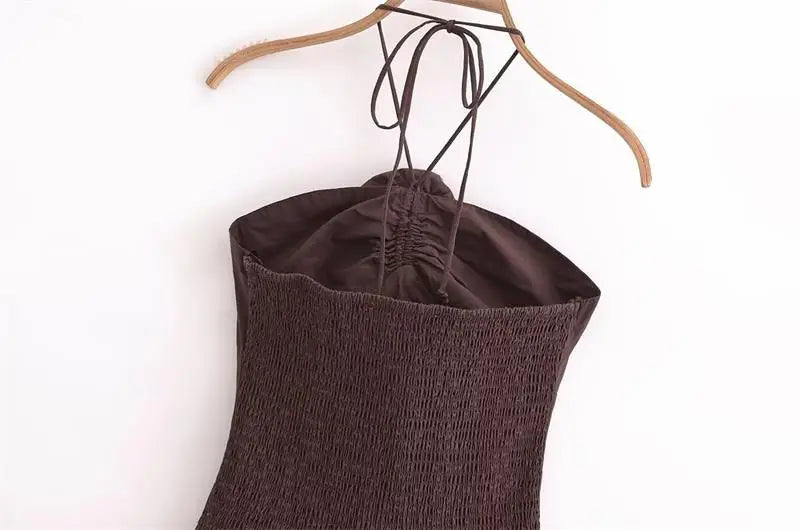 Dresses Summer Women's 2025 New Chic Tube Top Hanging Neck Holiday Dress Women's Street Fashion Party Long Dress Don't Taxe That