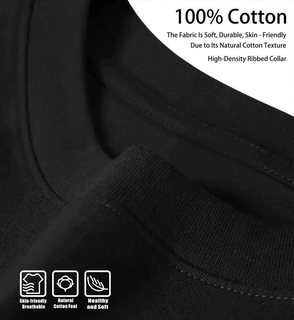 Printed with Letter Pattern T-shirt Men's Summer Casual Versatile Comfortable Loose Short-sleeved Crew Neck Top Men's Clothing Don't Taxe That