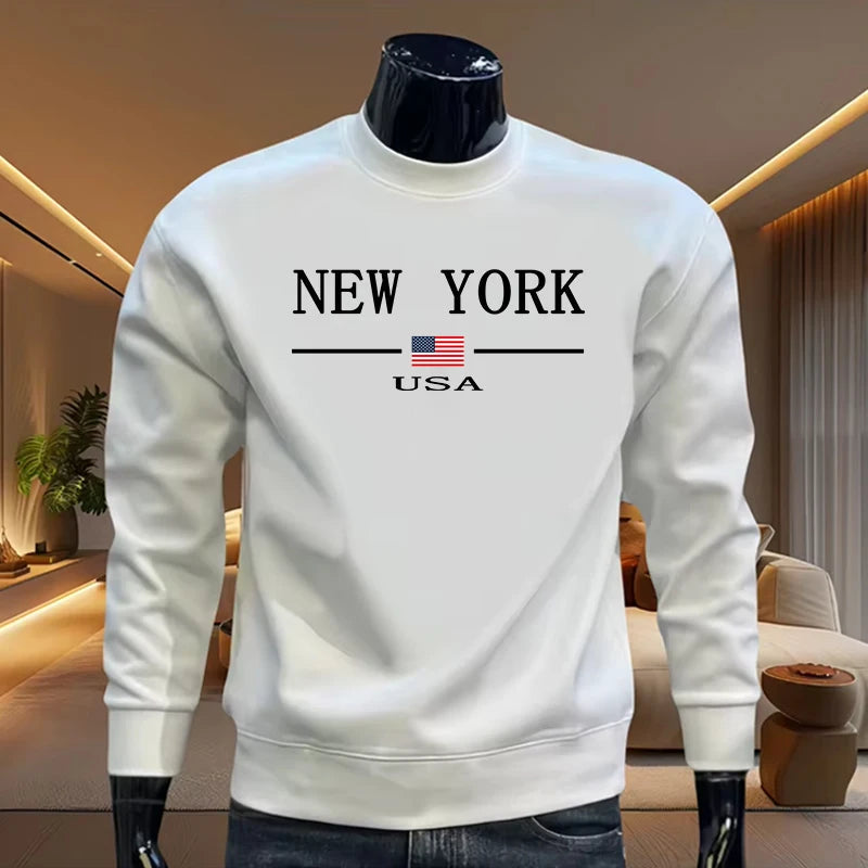 New York Trend Printed Hoodies for Men High Grade Daily Casual Long Sleeved Pullover Male Home Outdoor Comfortable Soft Sweater Don't Taxe That