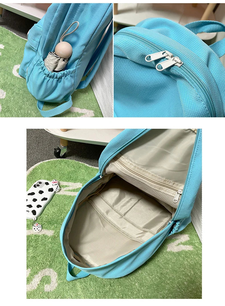 New Waterproof Nylon Women Backpack Female Travel Bag Backpacks Schoolbag for Teenage Girls Solid Color Bookbag Mochila Bookbag Don't Taxe That
