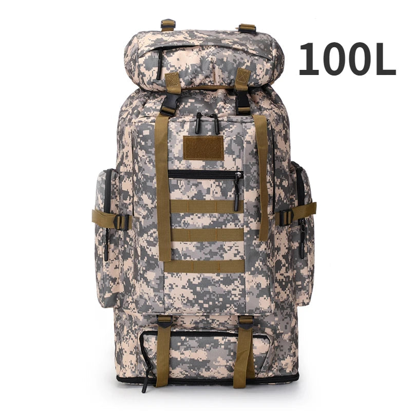 80L/100L  Mountaineering Bag Climb Bag Tactical Backpacks Large Backpack Outdoors Hiking Camping Travel Bags Don't Taxe That