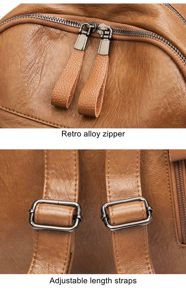 Genuine Leather Backpacks for Women Cowhide High Capacity Waterproof Backpack Trendy Women Bags Girl Travel School Bags Don't Taxe That