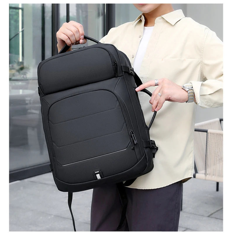 Expandable Men‘s 17 Inch Laptop Backpacks Waterproof Notebook Bag USB Schoolbag Sports Travel School Bag Pack Backpack For Male Don't Taxe That