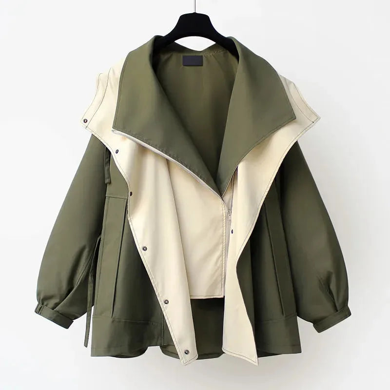 Receive Waist Medium Long Windbreaker 2025 New Korean Version New High-End Women Spring And Autumn Casual Fashion Tooling Coat Don't Taxe That