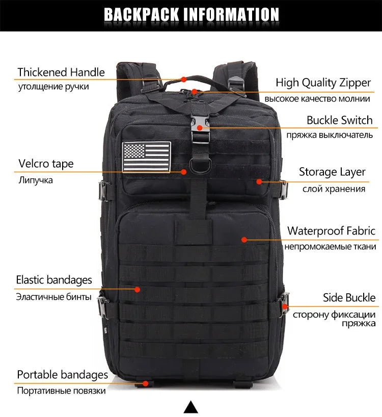 30L/50L Man Tactical Backpacks For Hunting Outdoor Traveling Bag camping equipment back pack Hiking travel backpack EDC Molle Don't Taxe That