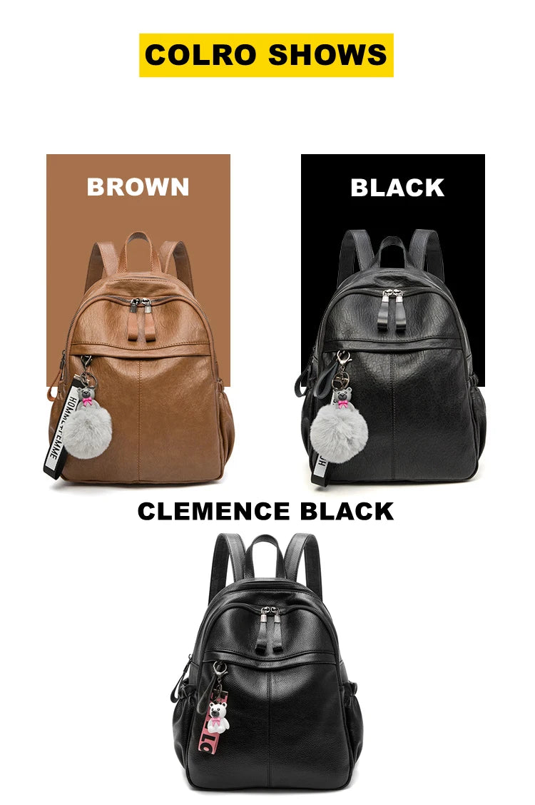 Genuine Leather Backpacks for Women Cowhide High Capacity Waterproof Backpack Trendy Women Bags Girl Travel School Bags Don't Taxe That